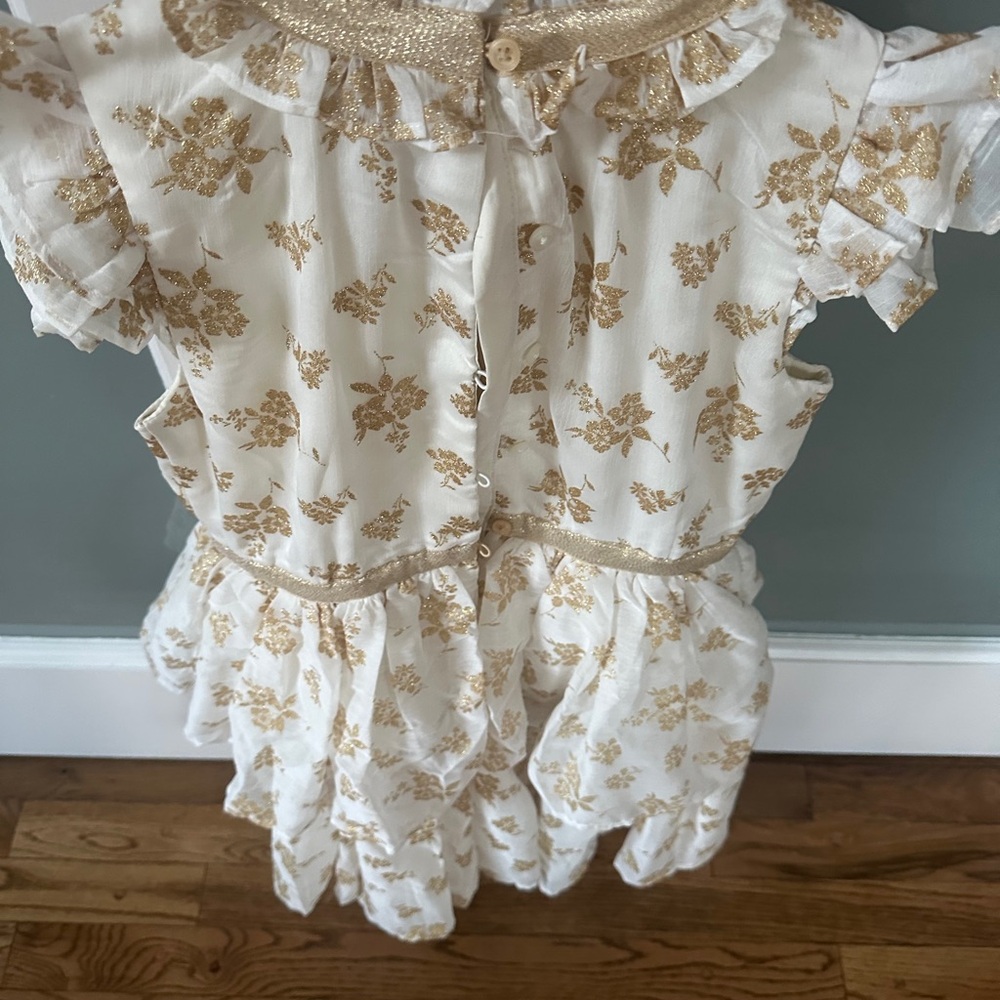 Janie and Jack Cream and Gold Dress